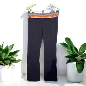 Joe Boxer Black Wide Leg Pants with Multicolor Waistband